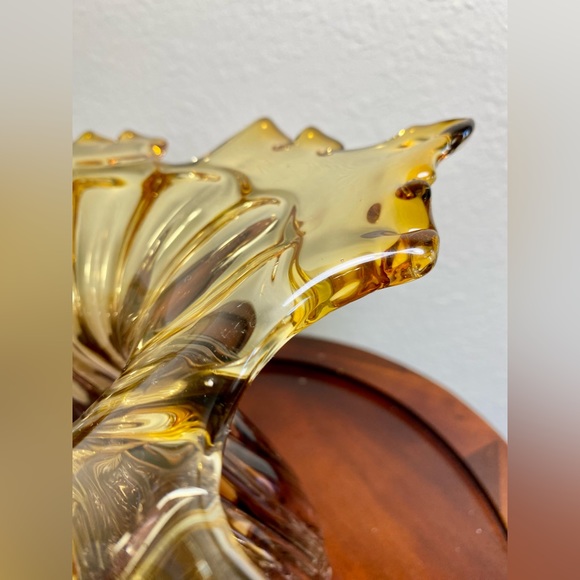 VASE Mouth Blown Amber Vase Italian Murano - Picture 9 of 17